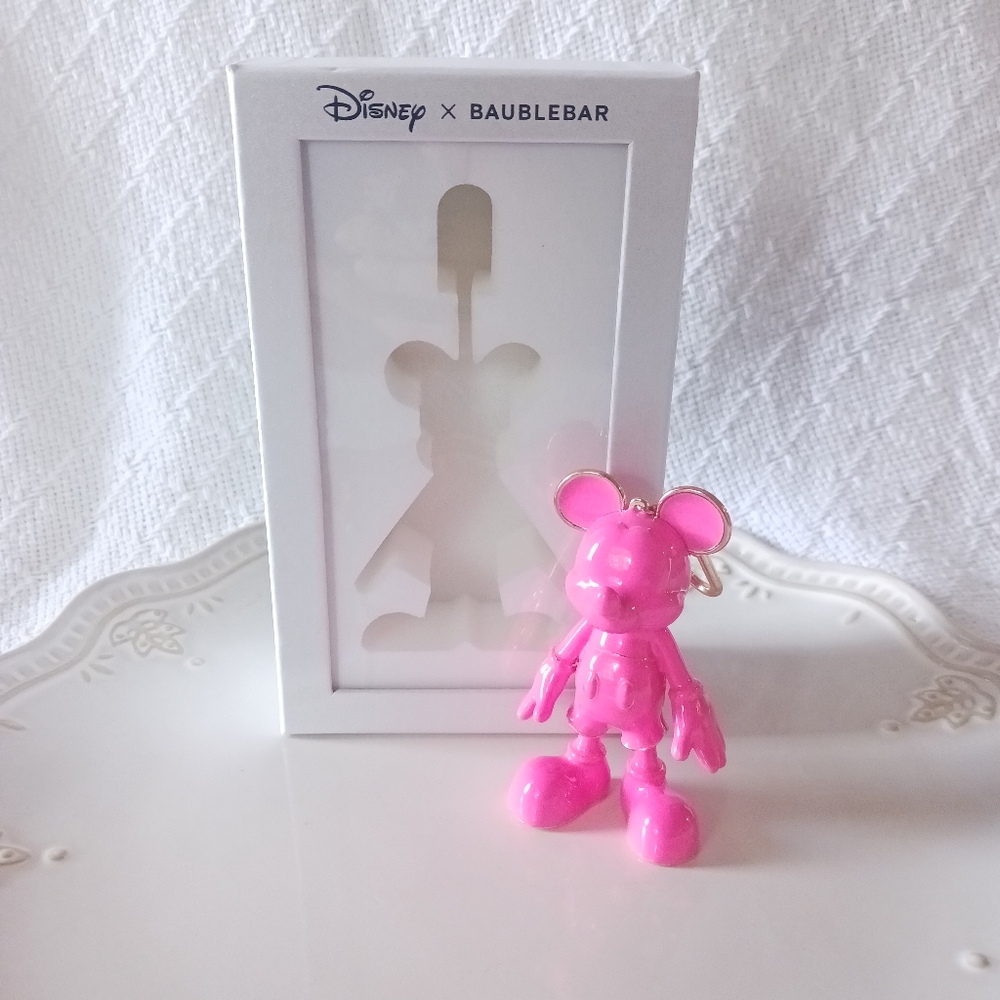 Baublebar × Disney Pink Mickey Mouse Bag Charm Keychain